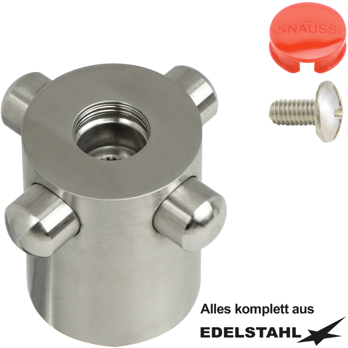 cross 4-Flügel-Griff aus Edelstahl poliert warm