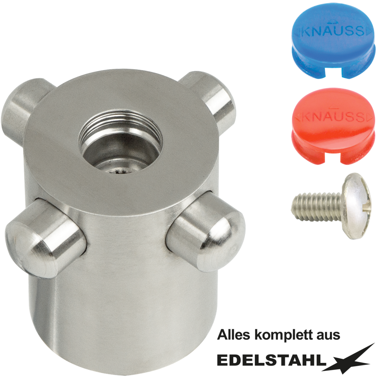 cross 4-Flügel-Griff aus Edelstahl poliert