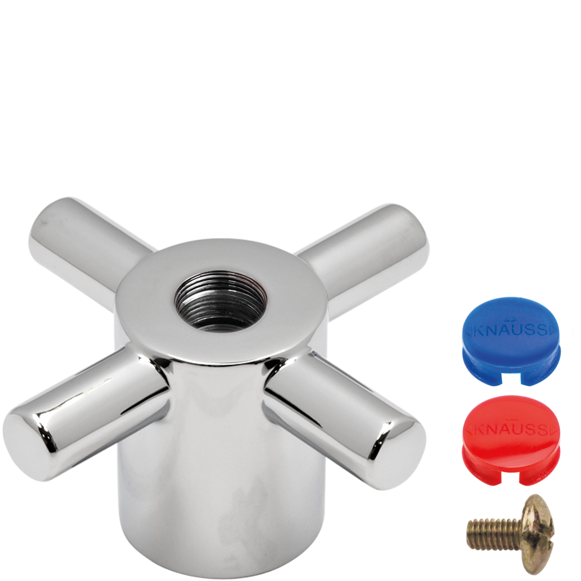 cross 4-Flügel-Metall-Griff verchromt