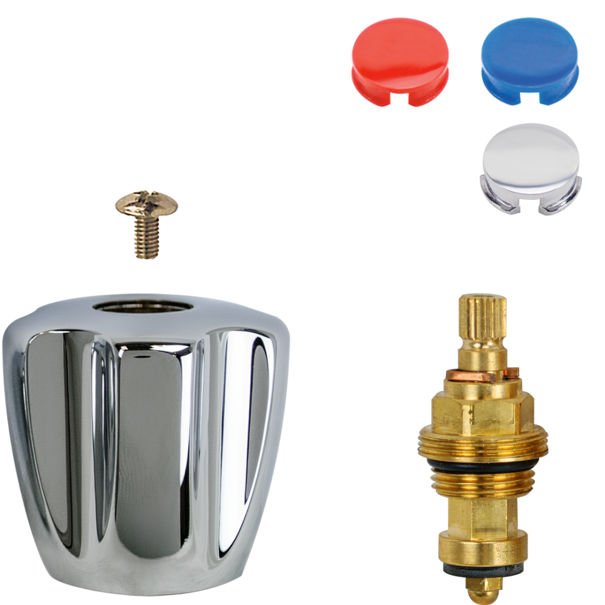 Oberteil 3/8" komplett mit Pentachrom-Metallgriff mittel