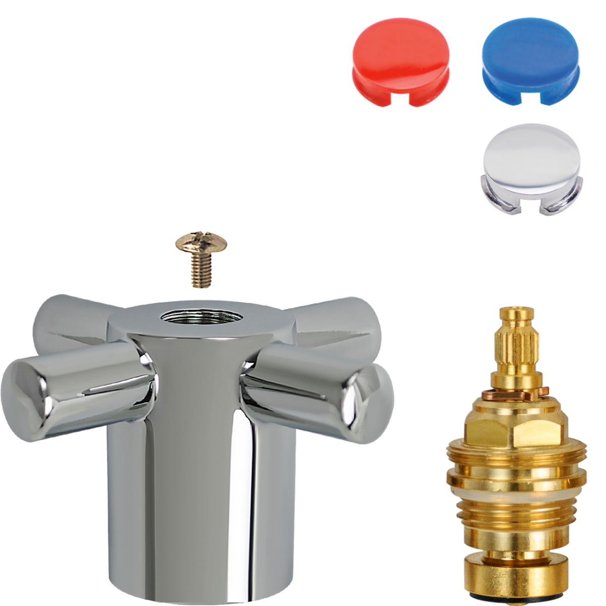 Fettkammer-Oberteil 1/2" Set m. Griff cross chrom k/w