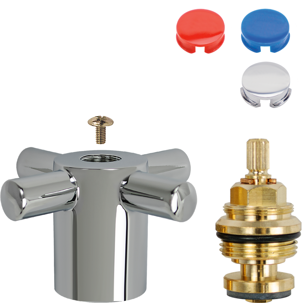 Fettkammer-Oberteil 3/4" Set m. Griff cross chrom k/w