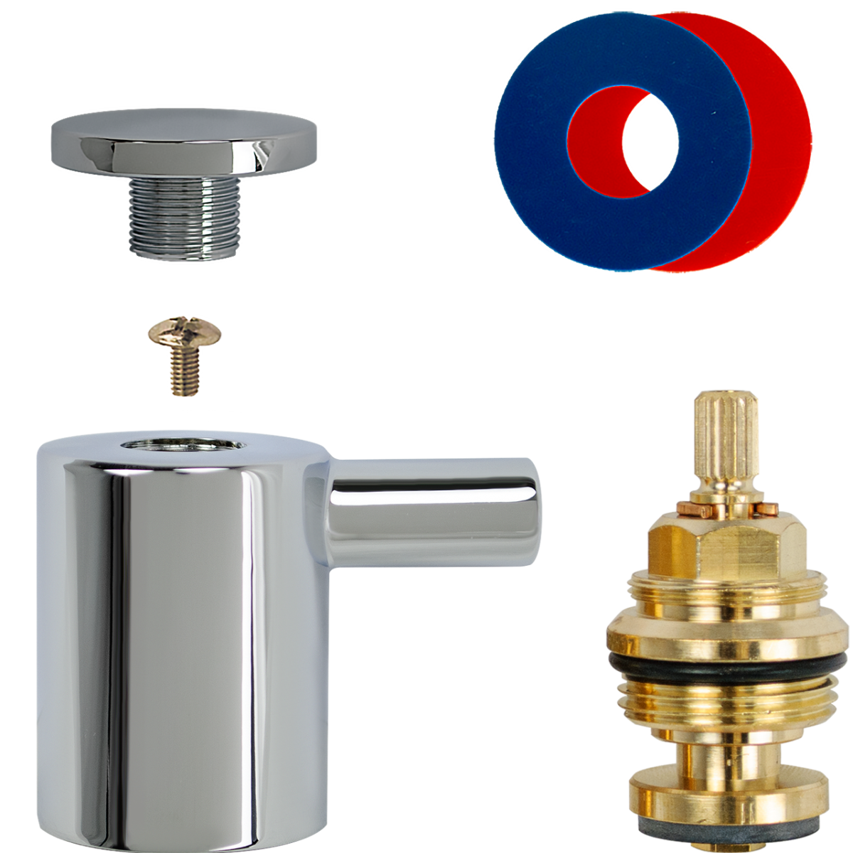 Fettkammer-Oberteil 3/4" Set m. Griff mono chrom k/w