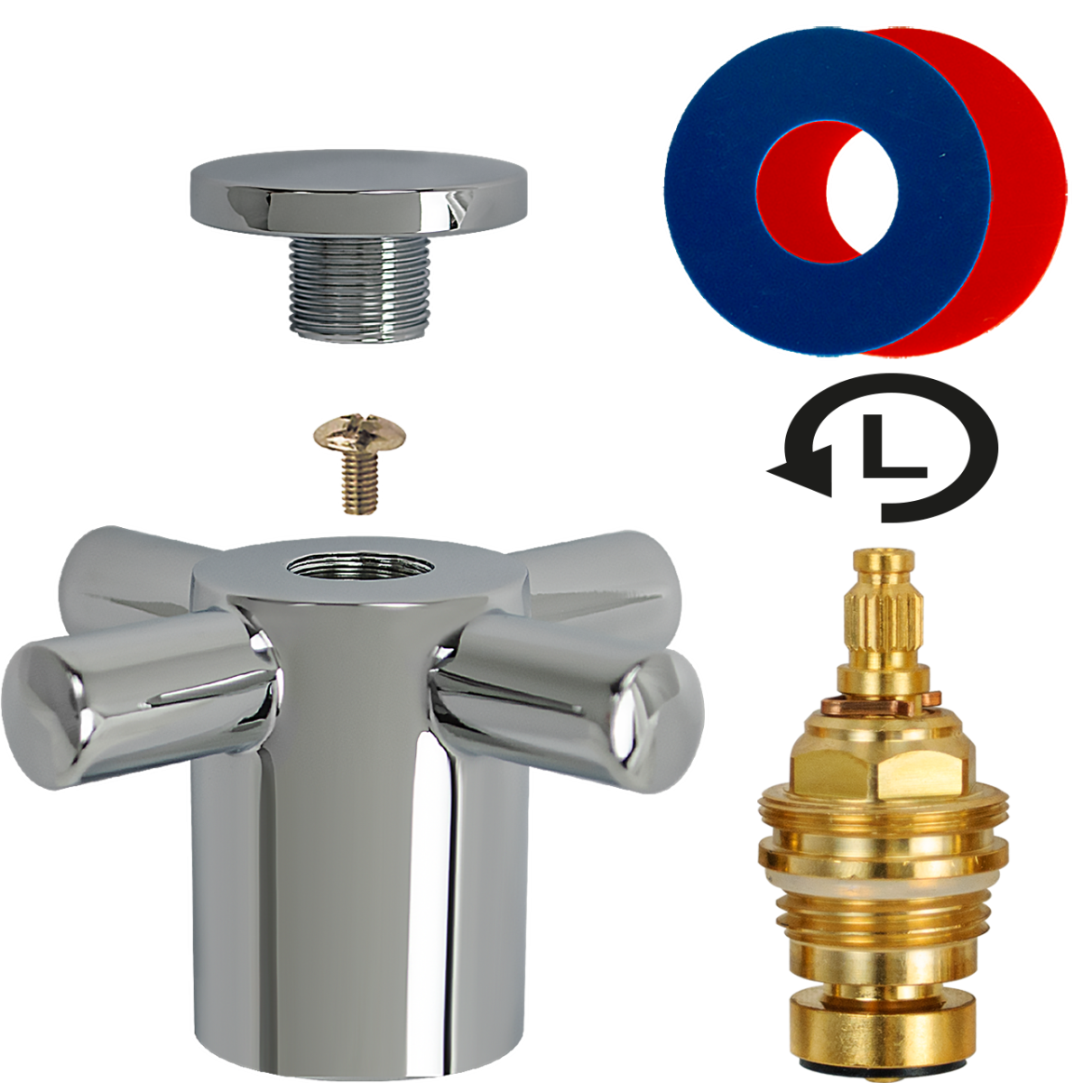 Fettkammer-Oberteil 1/2" schnell-/linksdrehend mit Griff k/w