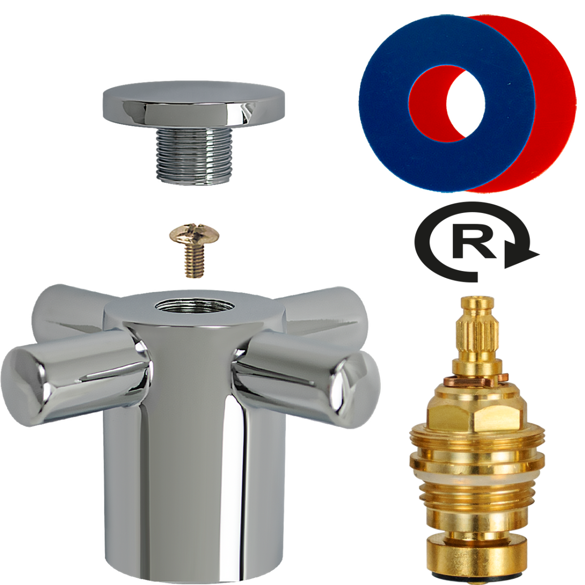 Fettkammer-Oberteil 1/2" schnell-/rechtsdrehend mit Griff k/w