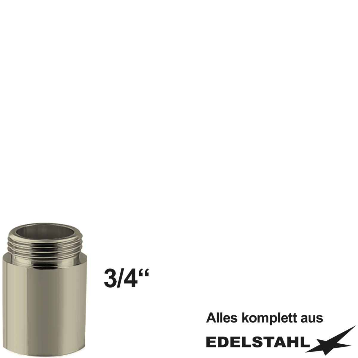 Auslauf-Gelenk-Adapter 3/4" IG x AG V2A