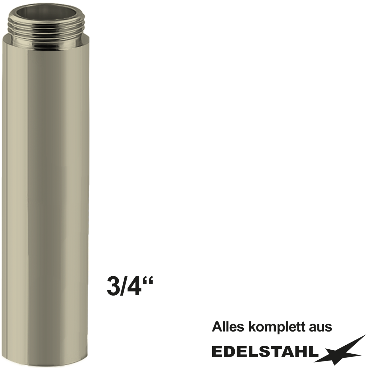 Auslauf-Erhöhung 3/4" x 3/4" 80 mm IG x AG V2A