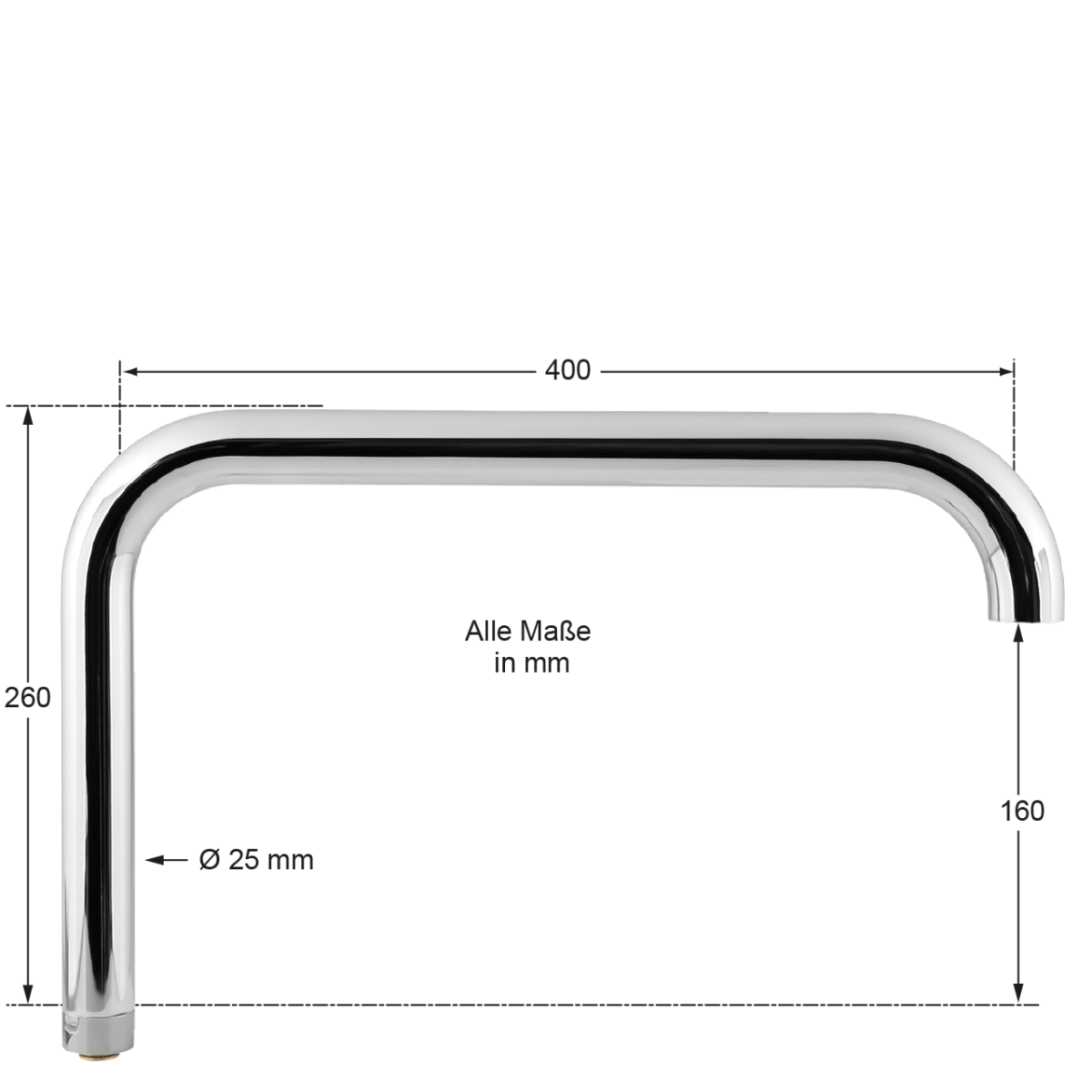 Schwenkauslauf A400 HU Ø 25 mm geschraubt – Bild 2