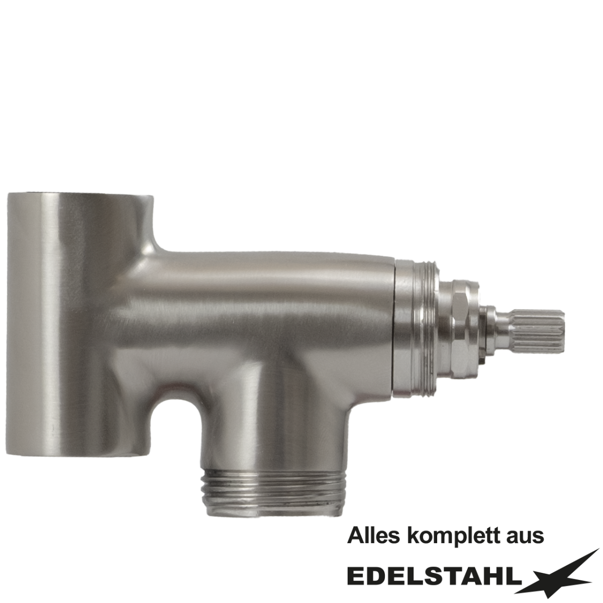 Ventilkörper V2A zu Rohr A50 2x 1/2" IG mit Keramik-Oberteil