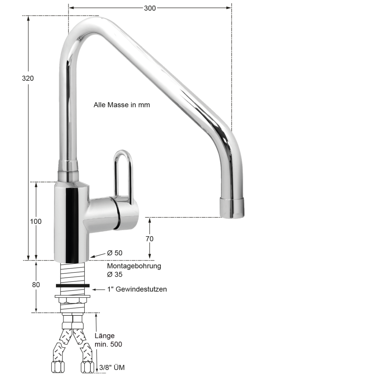 chief Hebelmischer-Einlochbatterie 1/2" – Bild 2