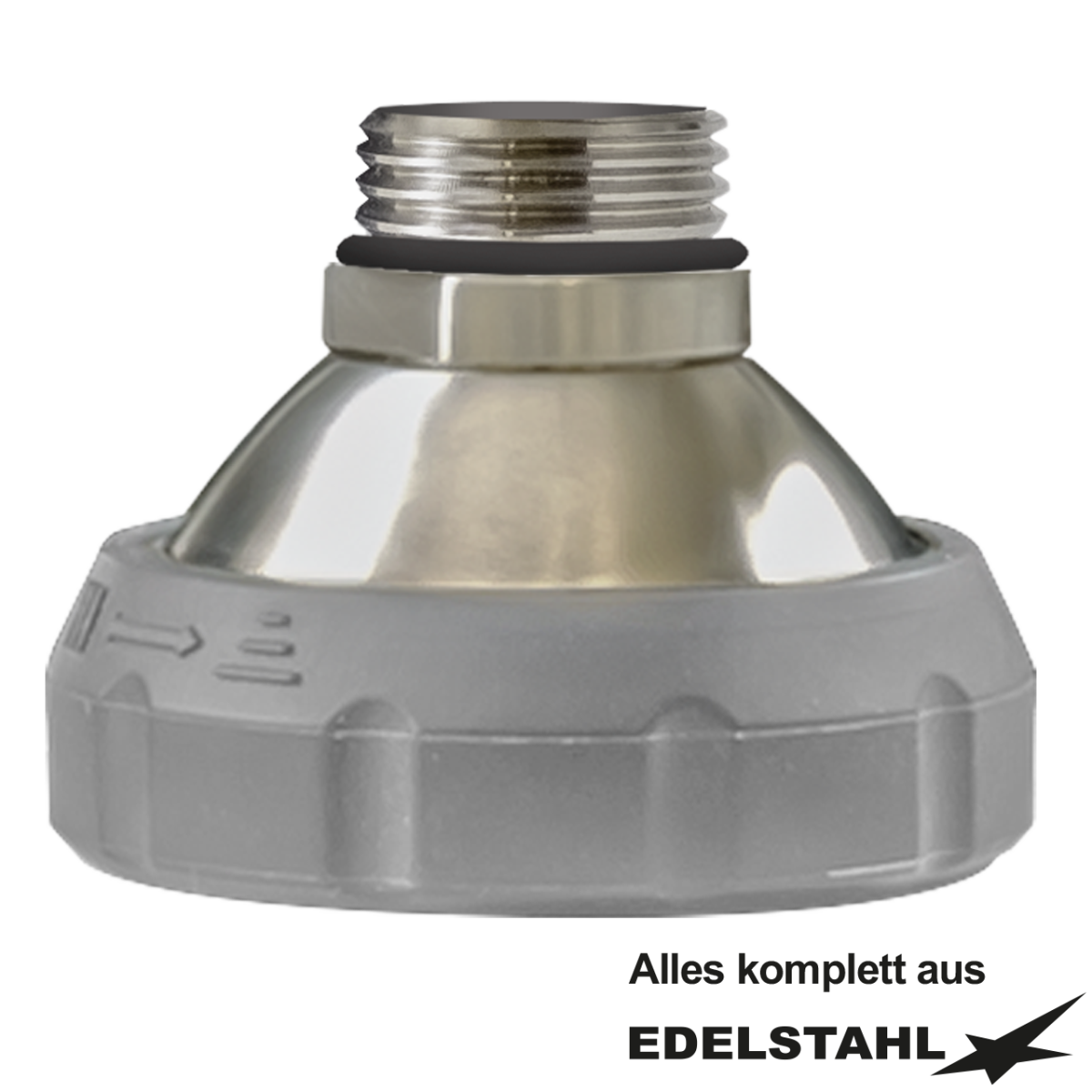 Brausekopf komplett in grau 1/2" AG