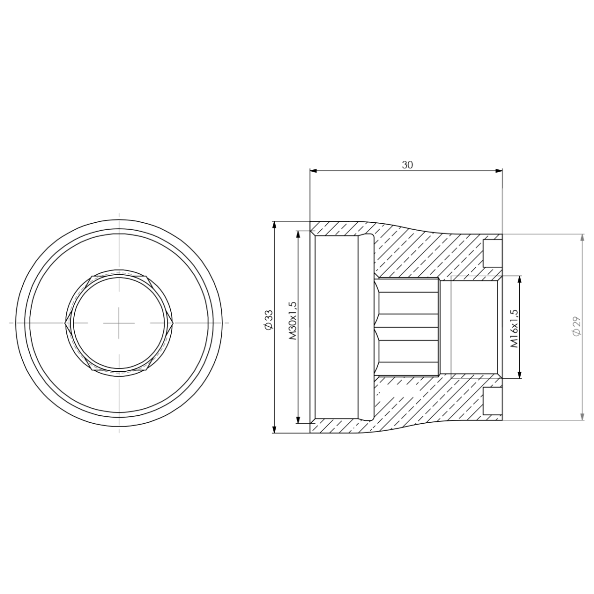 Gewindenippel M30x1