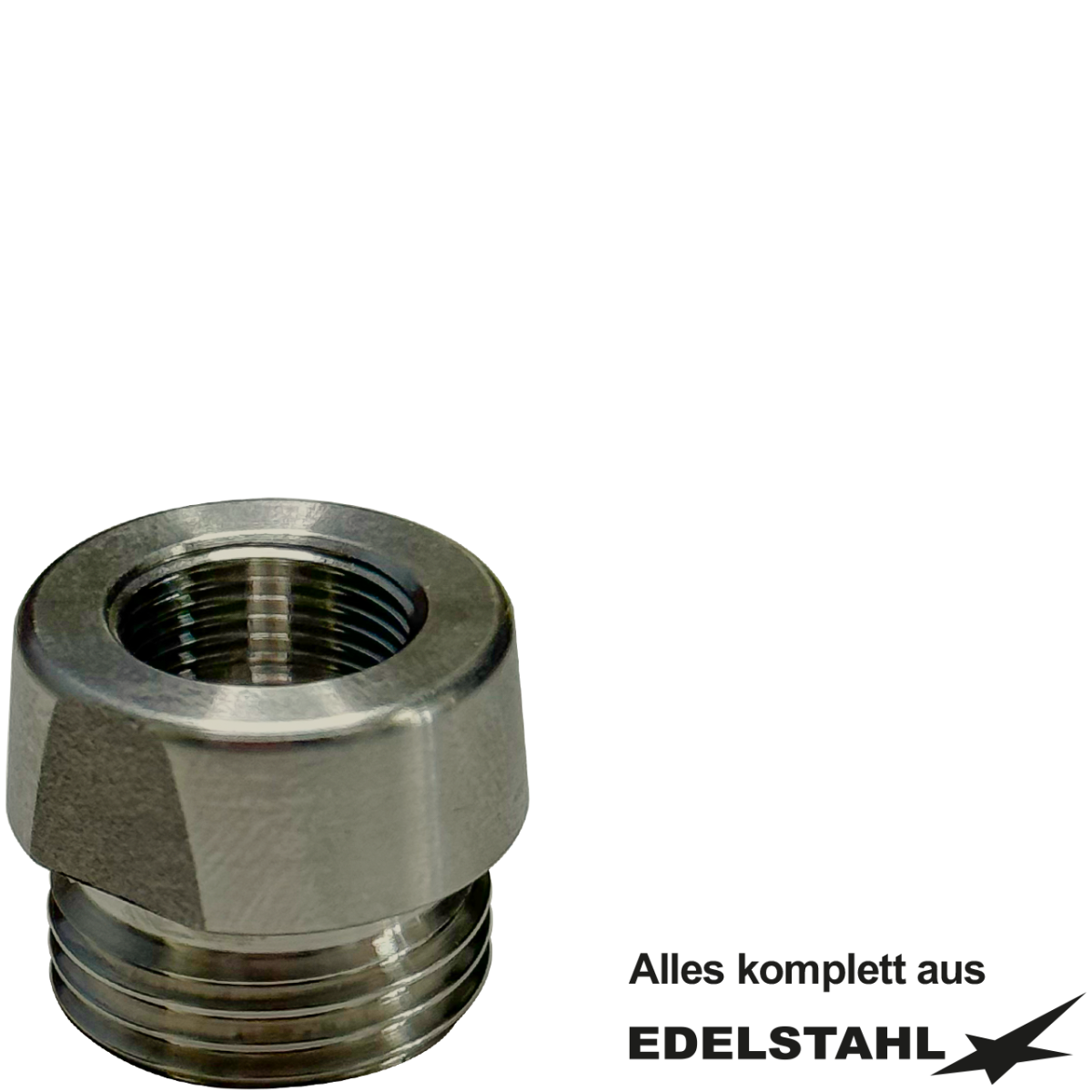 Anschluss 1/2" AG zu Kugel M15 IG 1.4301