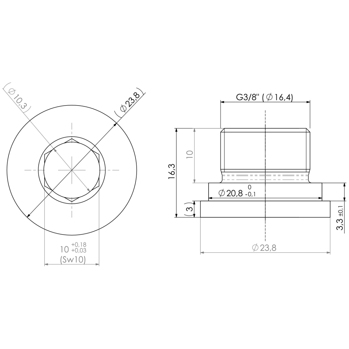Schraube 3/8" x 12