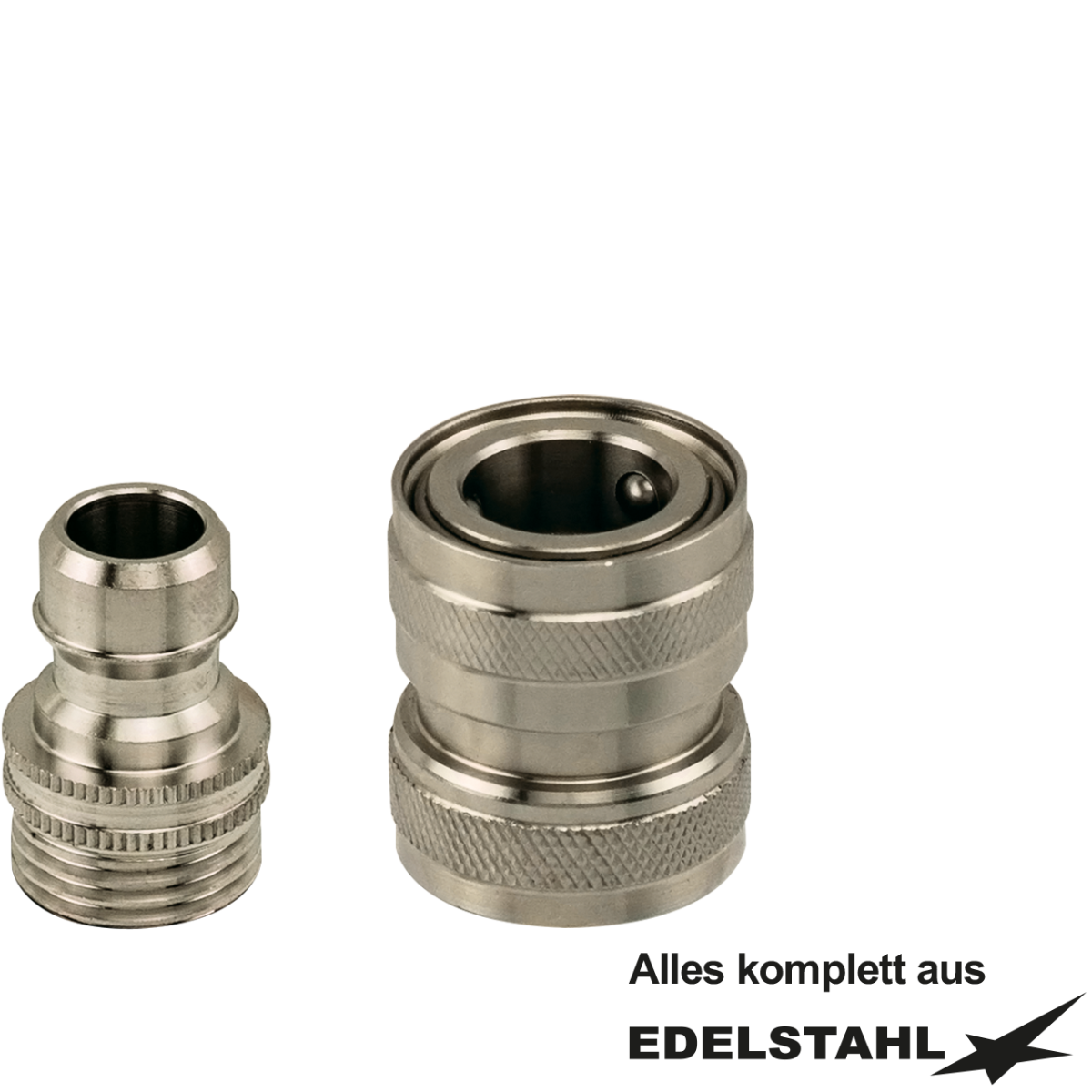 Kupplungsstecker 1/2" AG und Kupplungsdose 3/4" IG