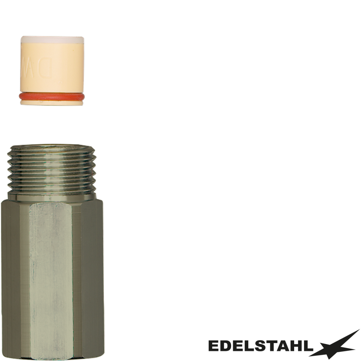 Gewindenippel mit RV 3/8" AG x 3/8" IG Edelstahl