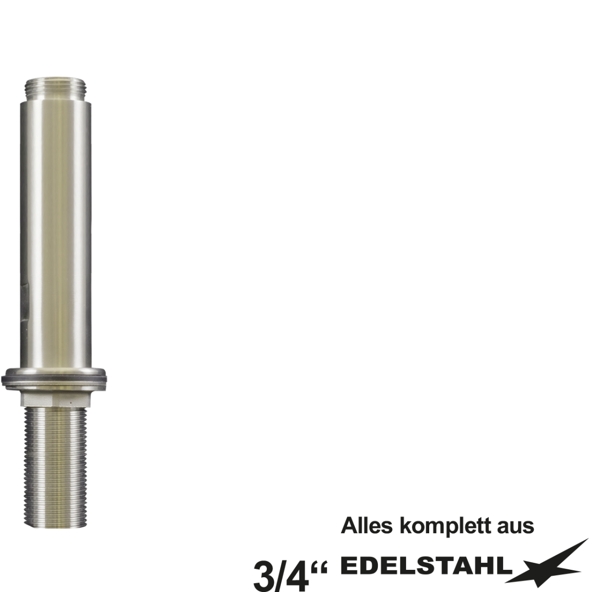 Standfuss Ø 30 mm mit RV Stutzen 3/4" Edelstahl gebürstet