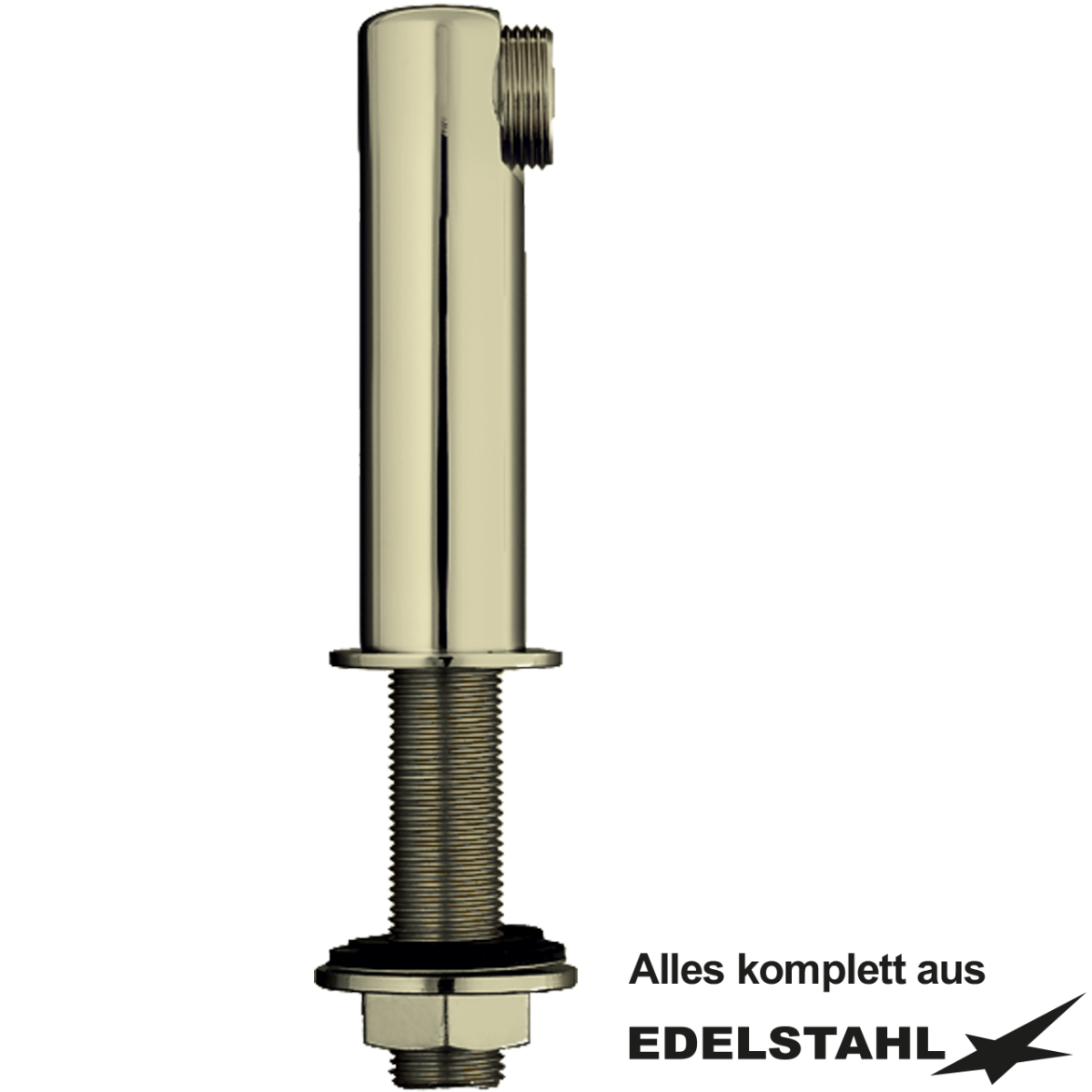 Winkel-Standfuss 90° L 100 mm 3/4" Edelstahl