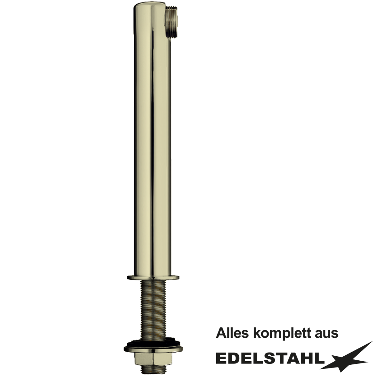 Winkel-Standfuss 90° L 200 mm 3/4" Edelstahl