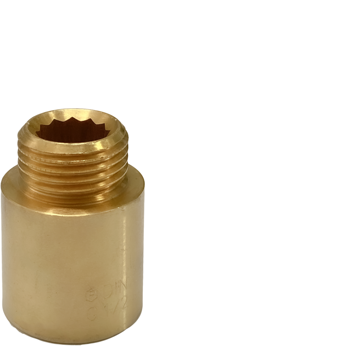 Verlängerung Innen-Sechskant 1/2" x 25 mm IG x AG DN15 Messing roh