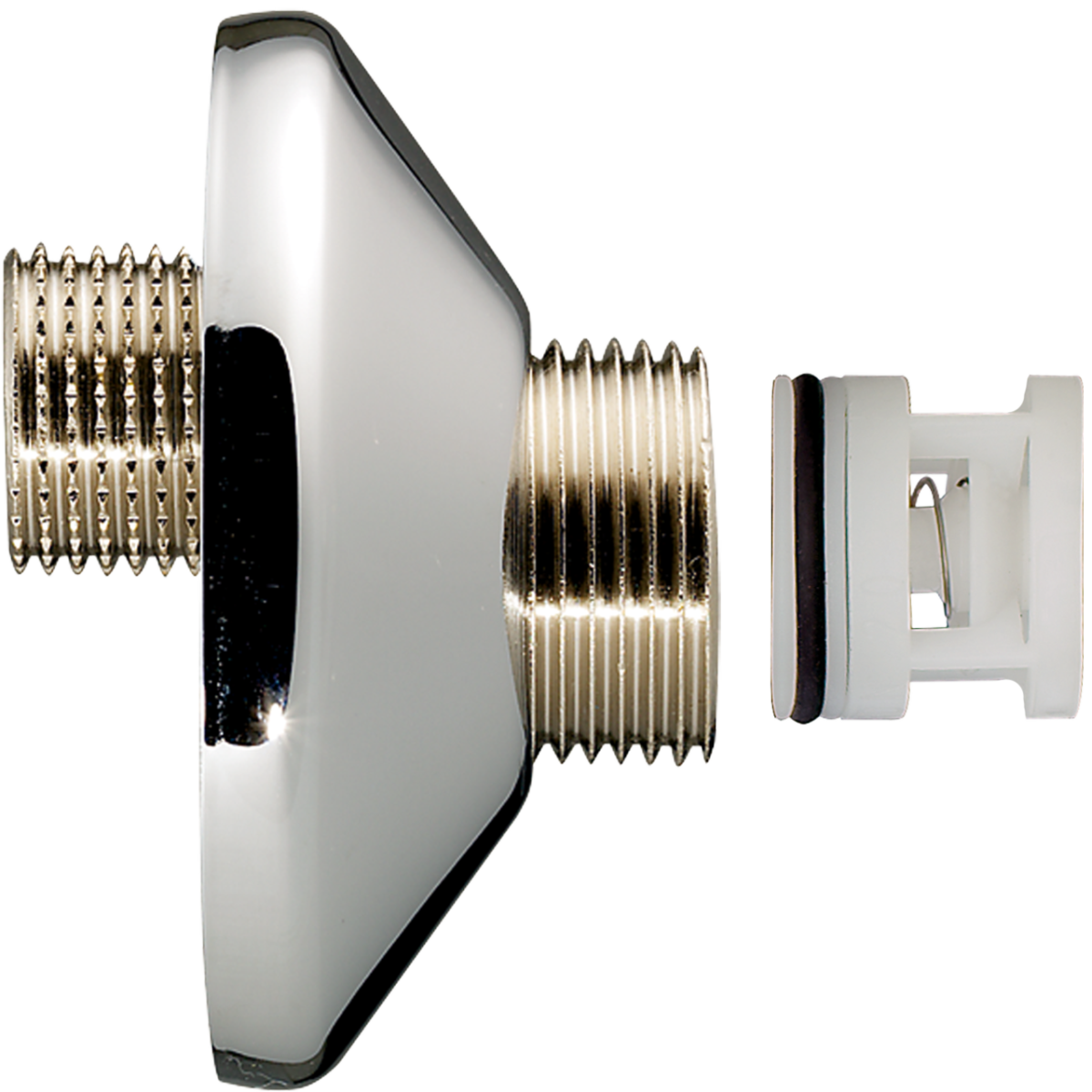 Wand-S-Anschluss 1/2" x 3/4" ± 10 mm mit RV Rosette verchromt