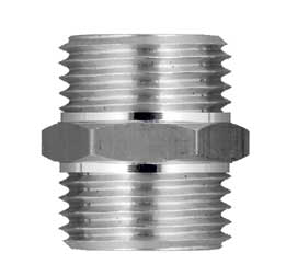 Gewindenippel 3/8" x 3/8" - SW 17 mm außen (AG x AG) verchromt