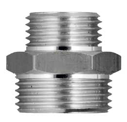 Gewindenippel 3/8" x 1/2" - SW 22 mm außen (AG x AG) verchromt