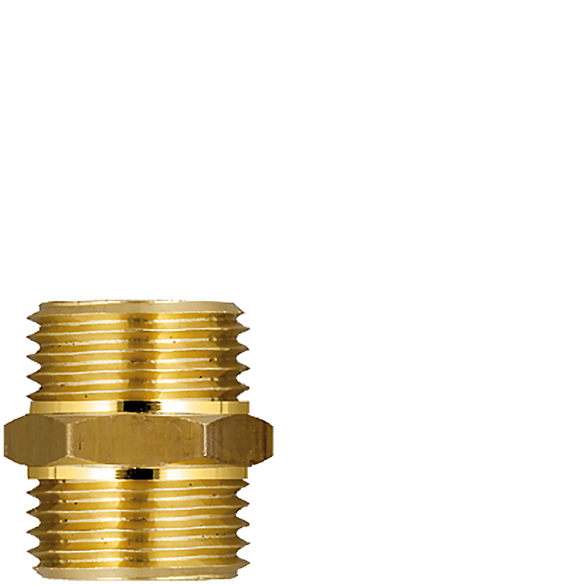 Gewindenippel 1/2" x 1/2" - SW 22 mm außen (AG x AG) MS roh