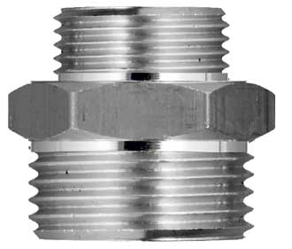 Gewindenippel 3/4" x 1" - SW 27 mm außen (AG x AG) verchromt