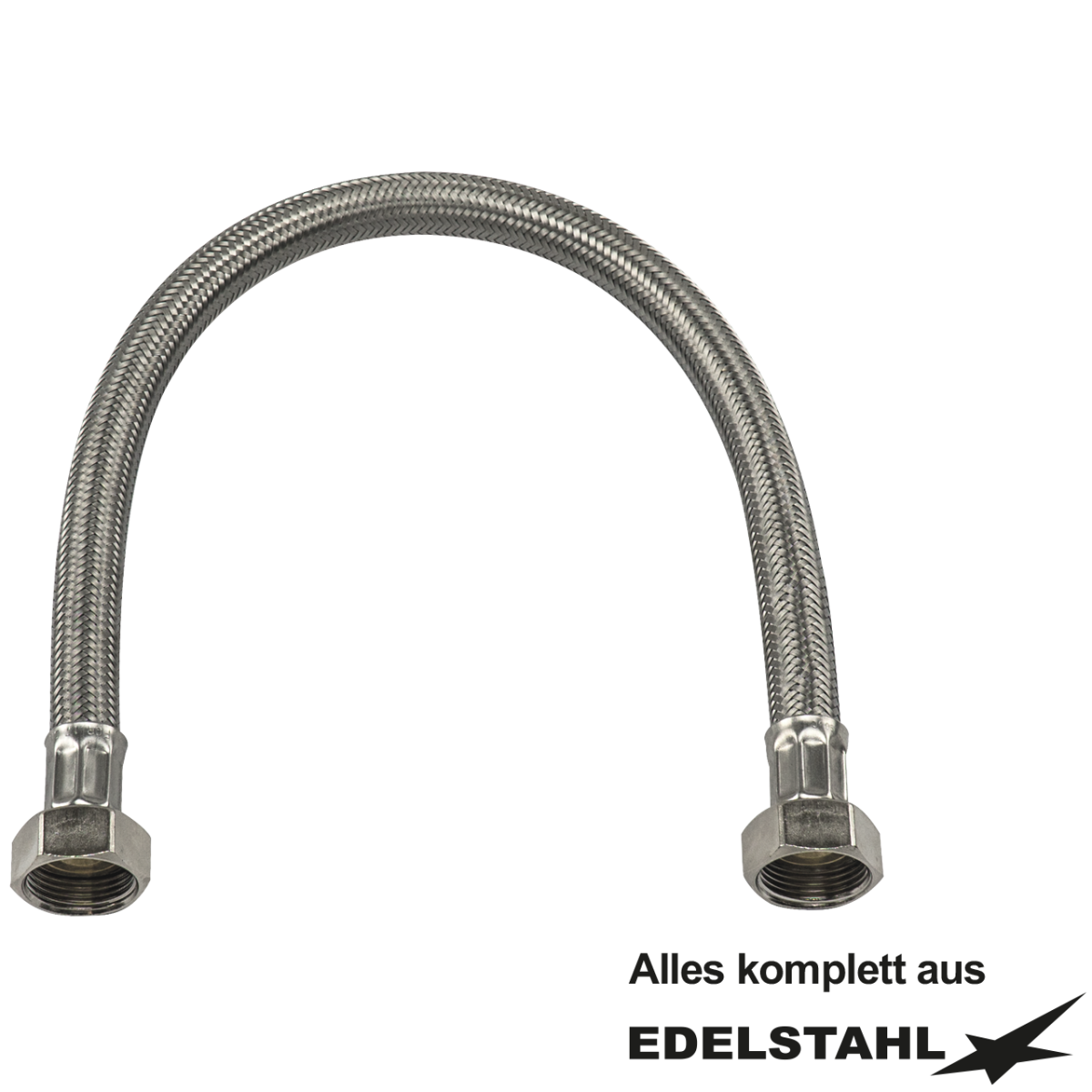 Panzerschlauch Ø 17 x 13 mm 3/4" x 3/4" vernickelt