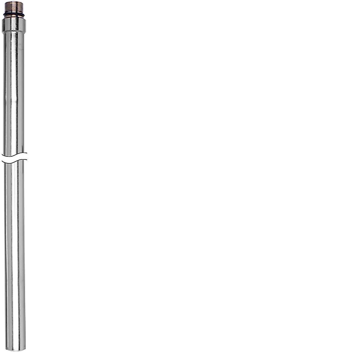 Kupferrohr Ø 15 mm verchromt M14 Gewindenippel mit O-Ring L800 mm