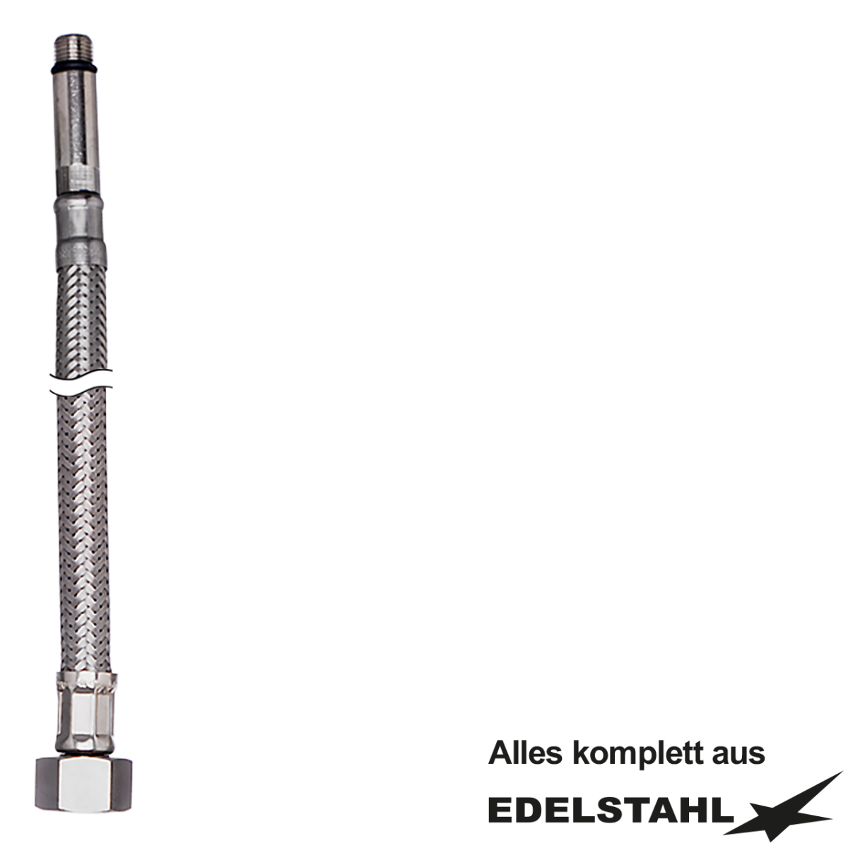 Flexschlauch 8x12 30 cm M10 x 3/8" verchromt