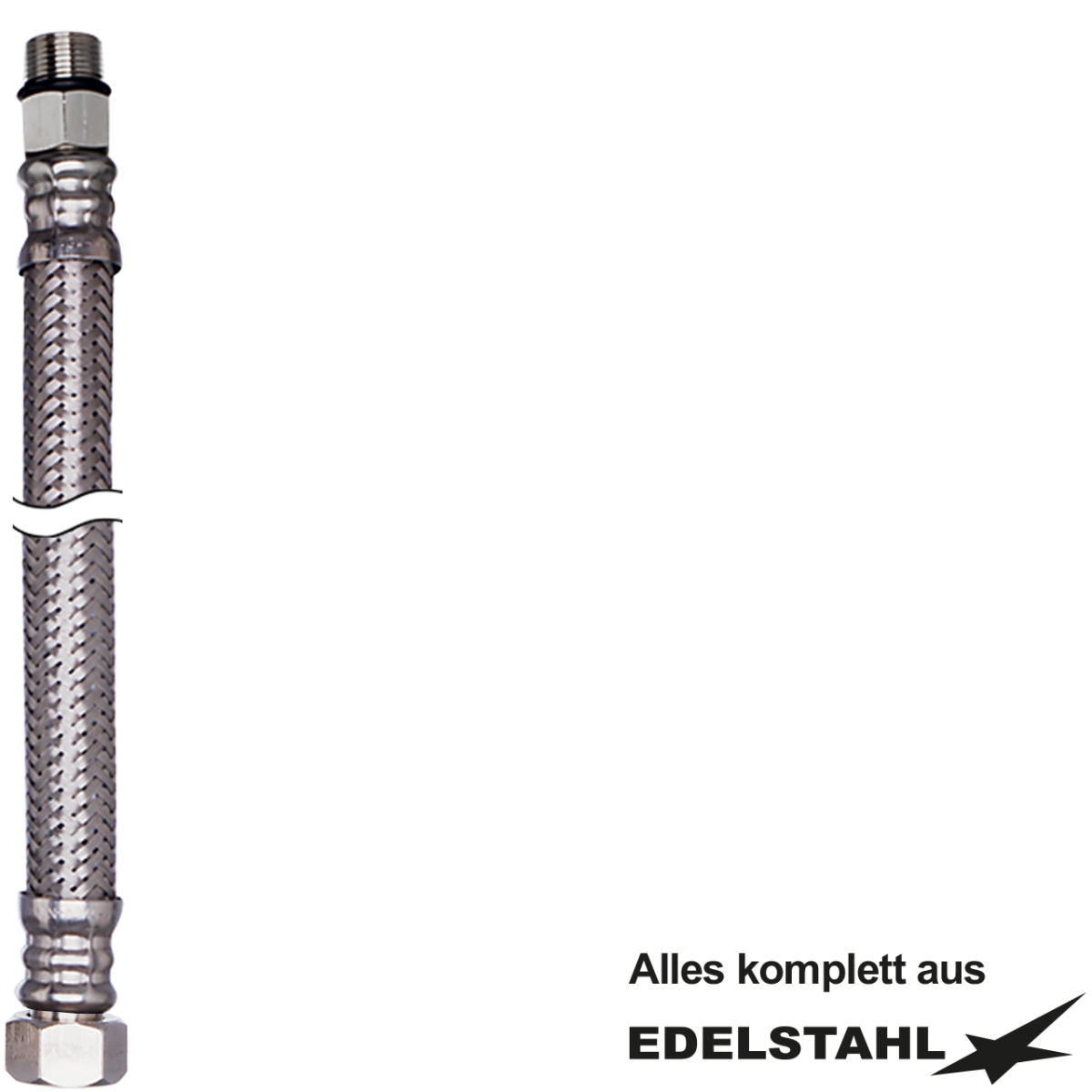 Flexschlauch 8x12 30 cm M15 x 3/8" verchromt