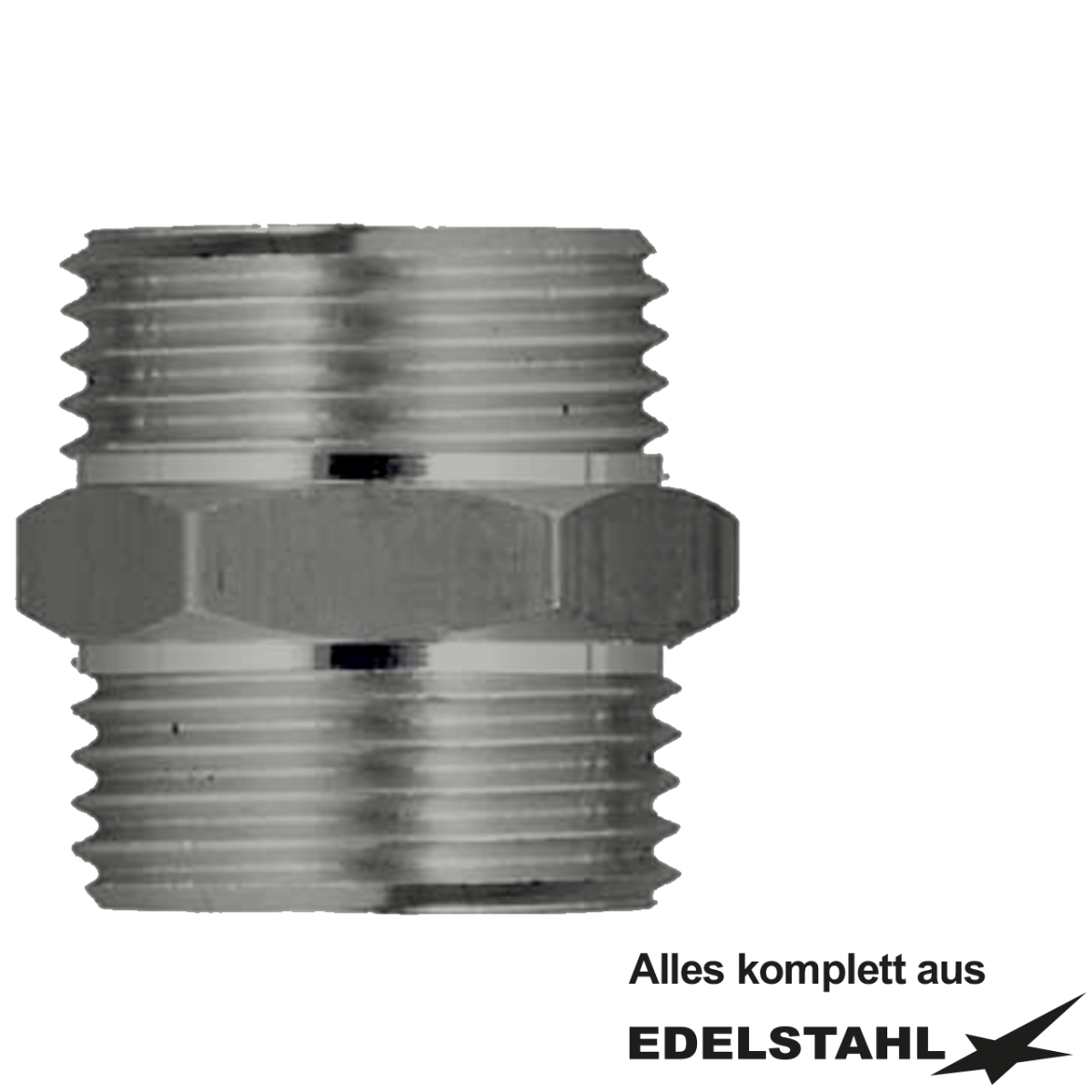 Gewindenippel 3/4" x 3/4" - SW 27mm (AG x AG) Edelstahl