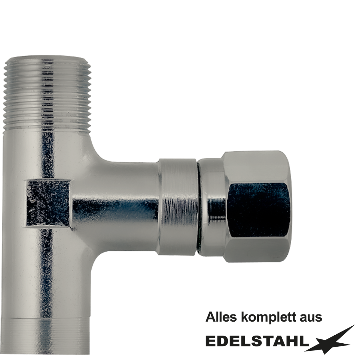 T-Stück 3/8" AG und ÜM x M15x1 ÜM VA