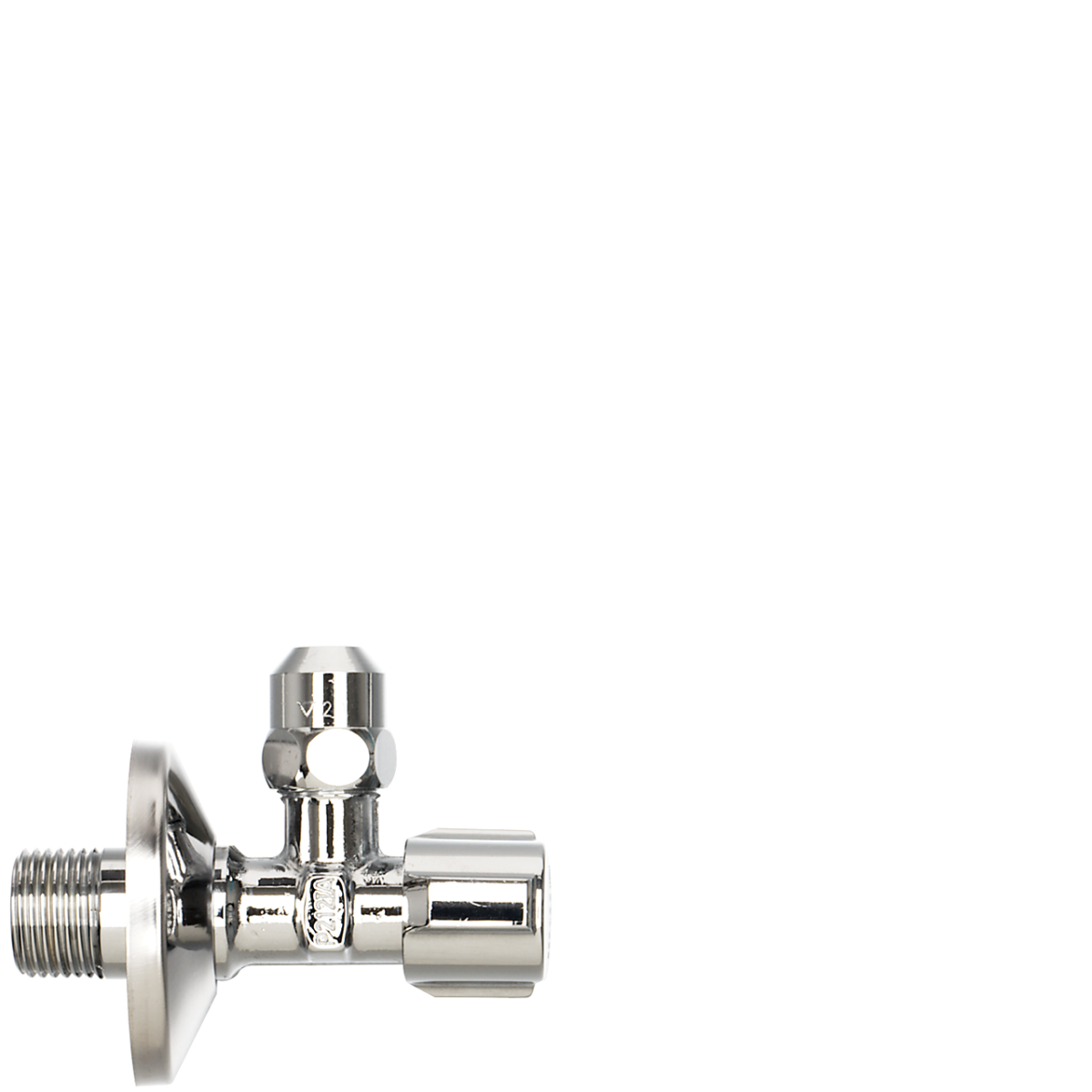 Eckregulierventil 1/2" Pressmessing verchromt