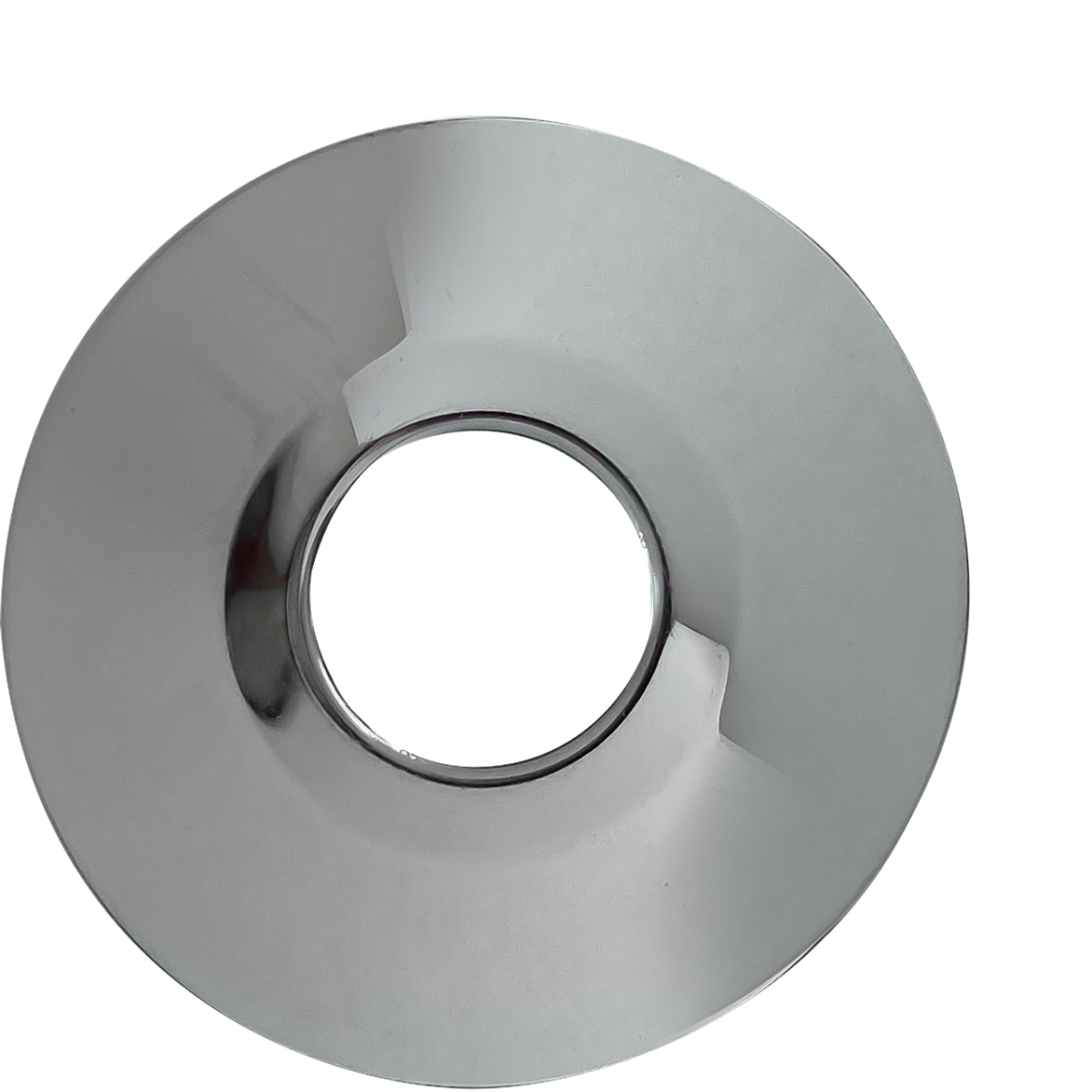 Schraubrosette Ø65 H10 1/2" verchromt aus Blech zu Schwalbrause und Wandventil