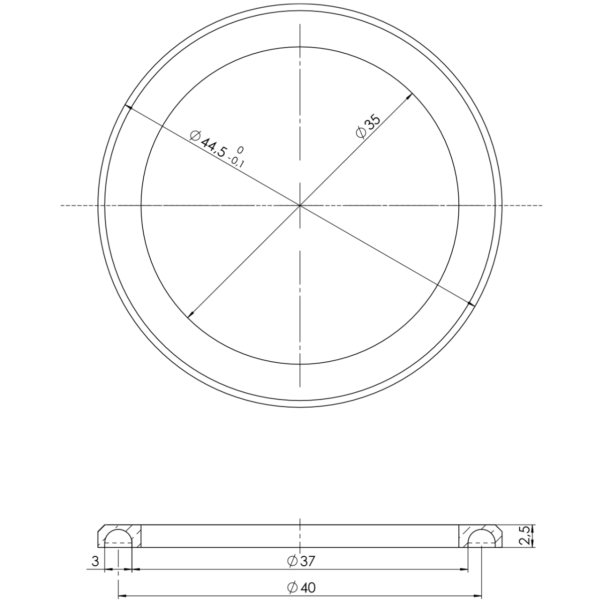 Rosette innenliegend zu 1 1/4" IG