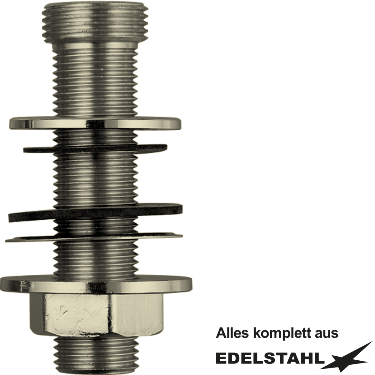 Gewindestutzen-Set 1/2" Edelstahl