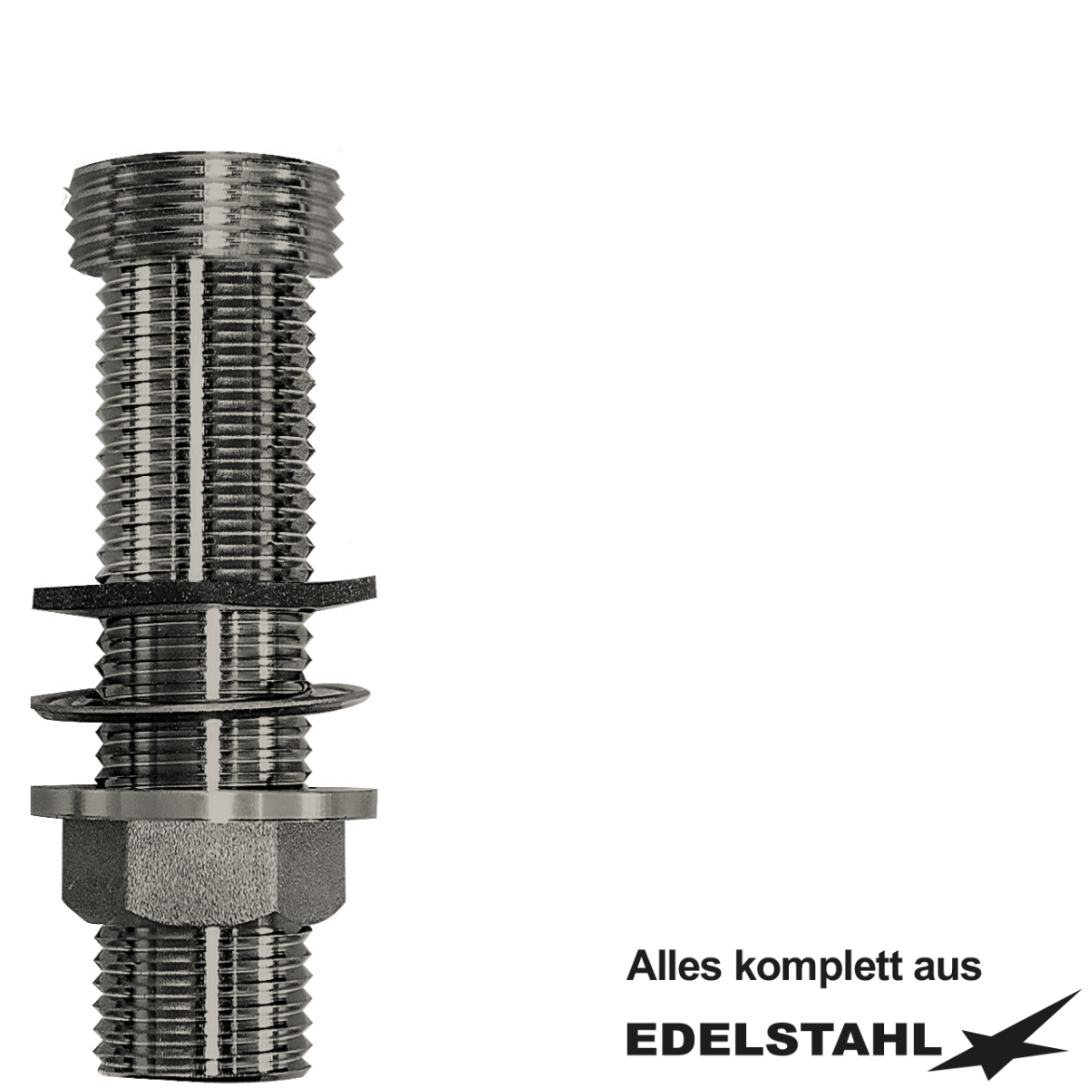 Stutzen-Set 1/2" ohne Rosette Edelstahl