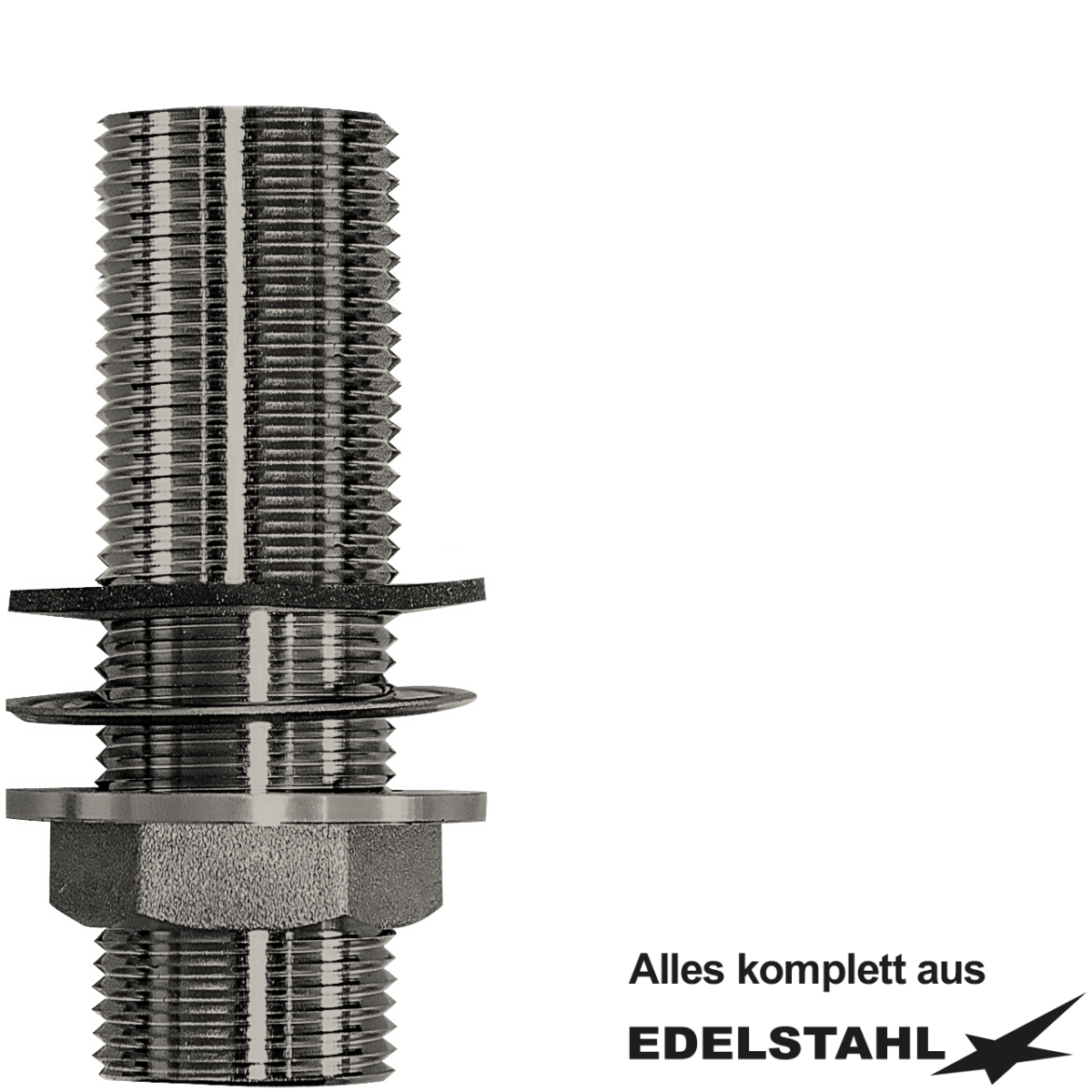 Stutzen-Set 3/4" ohne Rosette Edelstahl