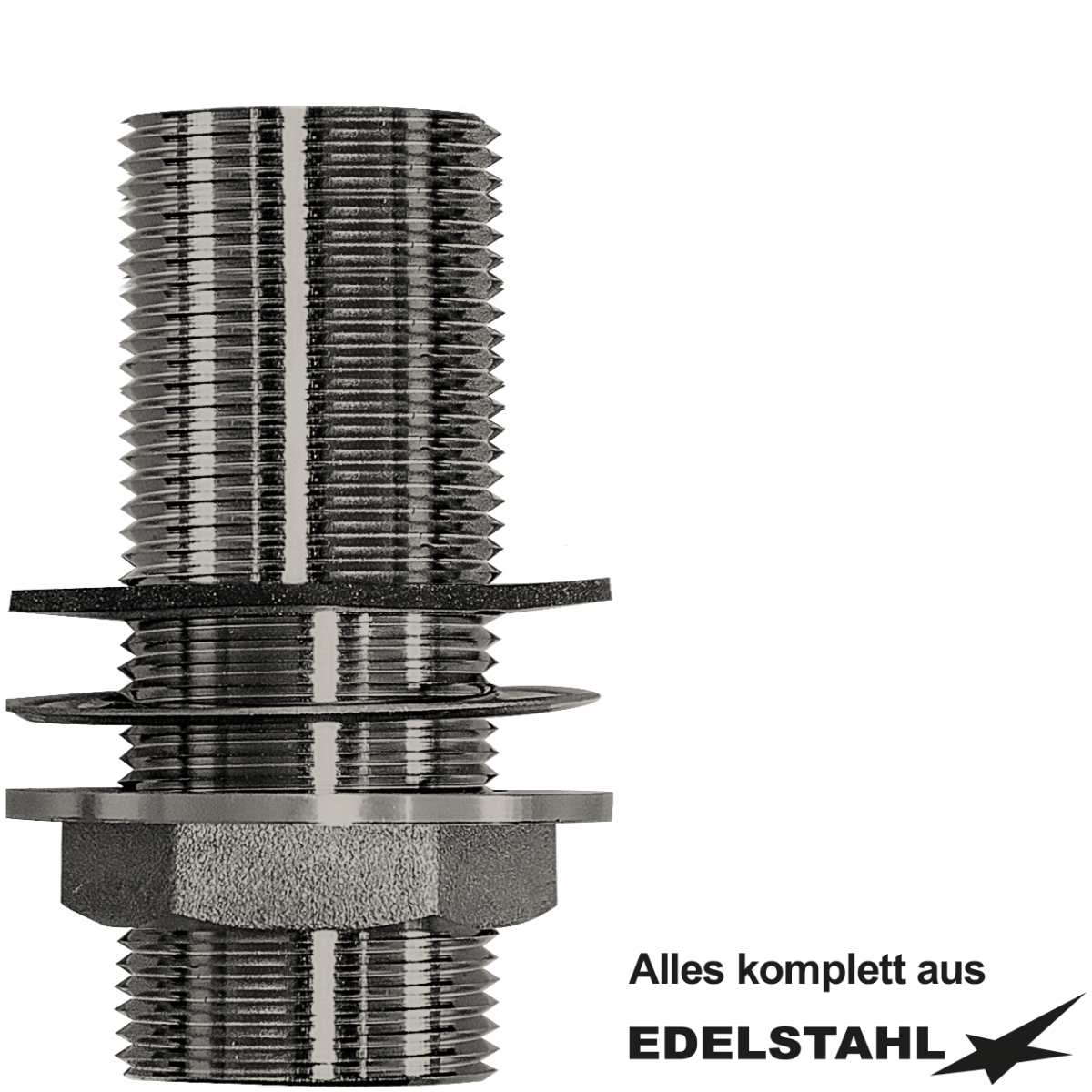 Stutzen-Set 1 1/4" ohne Rosette Edelstahl